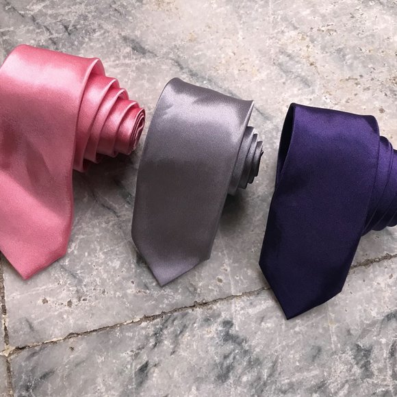 Other - Tie Lot of 3 Ties Men Necktie Purple Gray Pink